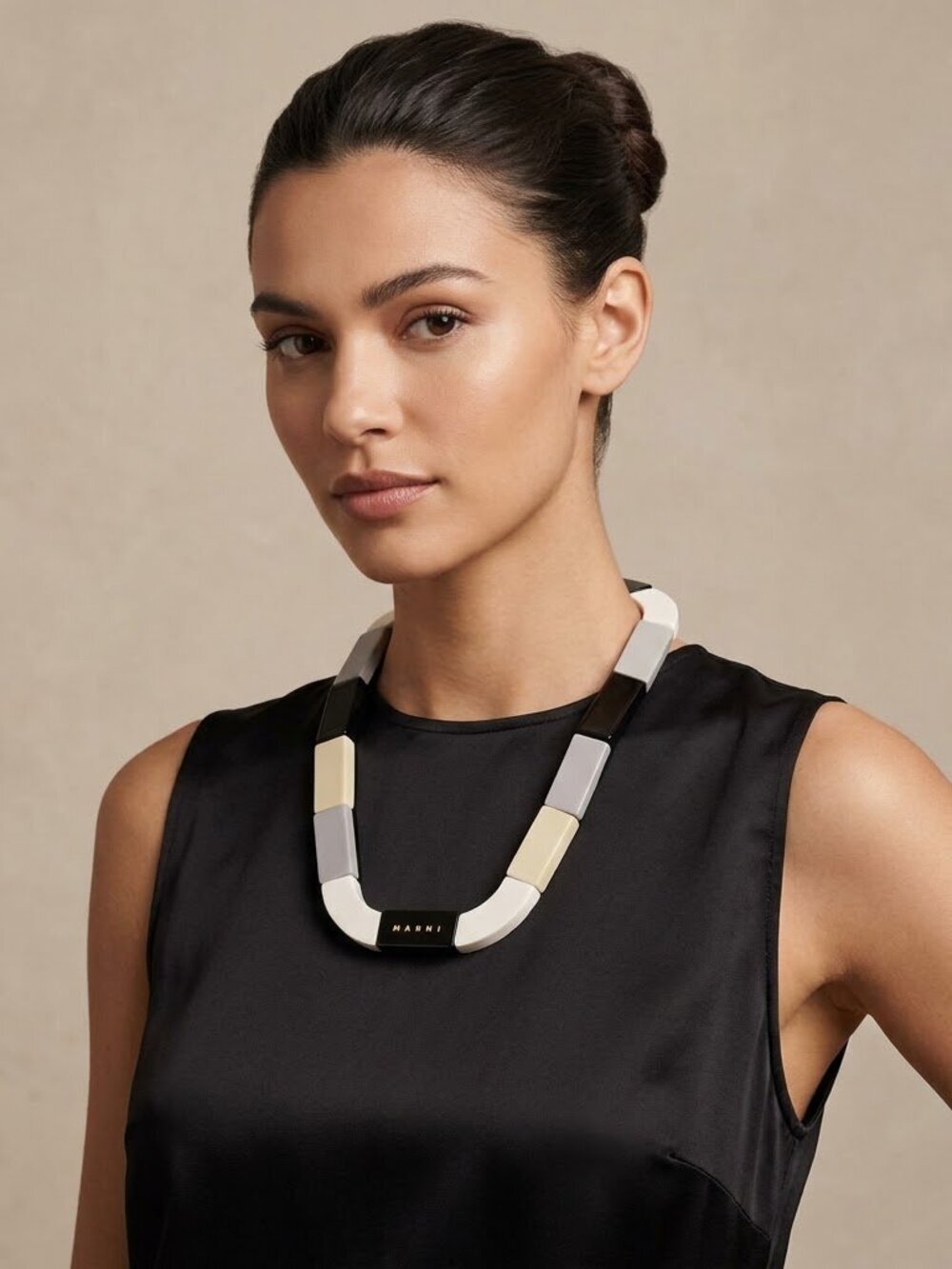 Marni colorblock collar necklace